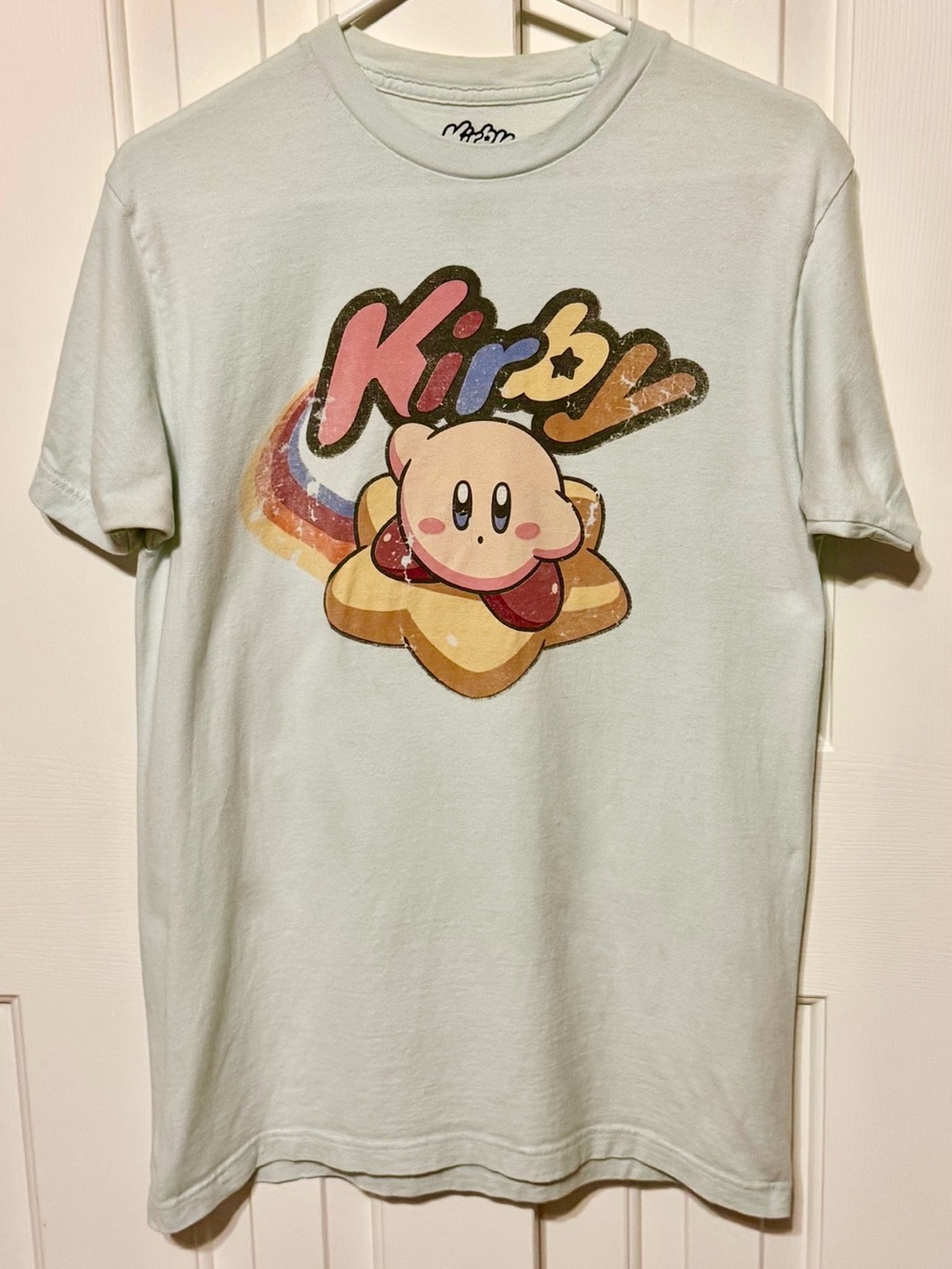 Kirby Nintendo Graphic T-Shirt Pastel Green Size M Men's Video Game Tee